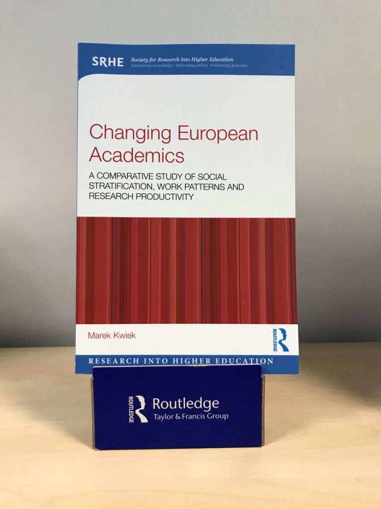 Oficjalna promocja monografii Marka Kwieka zorganizowana przez wydawnictwo Routledge i na dorocznej konferencji SRHE w Celtic Manor: „Changing European Academics” (Routledge 2019)